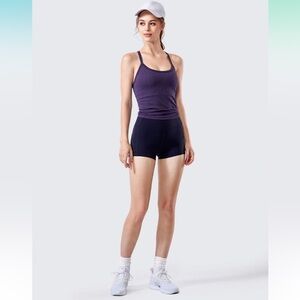 NWT CRZ Yoga Tank Built In Bra Berry Purple XS 0/2